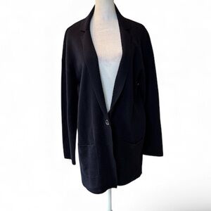 Talbots Knit Cardigan Jacket Women’s XLP Thick Navy Blue Office Work Capsule